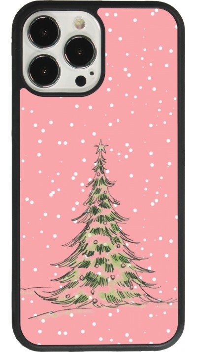 iPhone 13 Pro Max Case Hülle - Silikon schwarz Christmas 25 Pink Tree