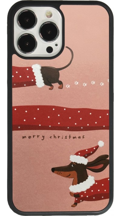 iPhone 13 Pro Max Case Hülle - Silikon schwarz Christmas 25 Teckel Merry Xmas