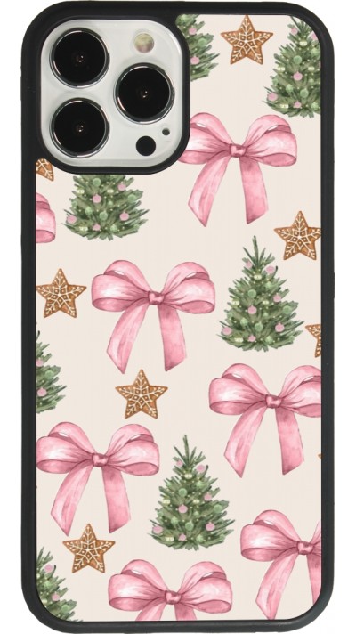 iPhone 13 Pro Max Case Hülle - Silikon schwarz Christmas 25 Vintage Ribbons