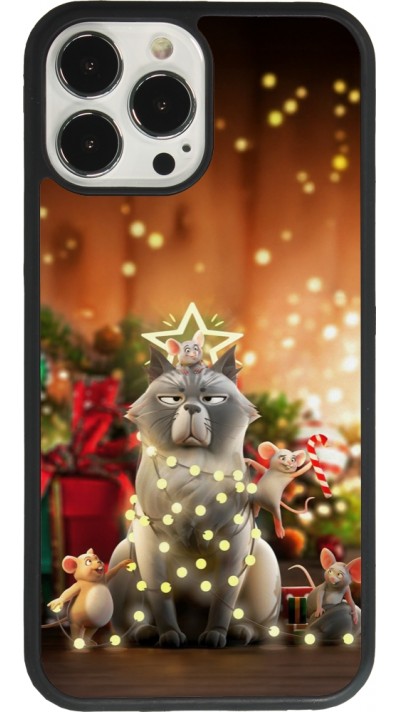 iPhone 13 Pro Max Case Hülle - Silikon schwarz Christmas 25 Xmas Cat