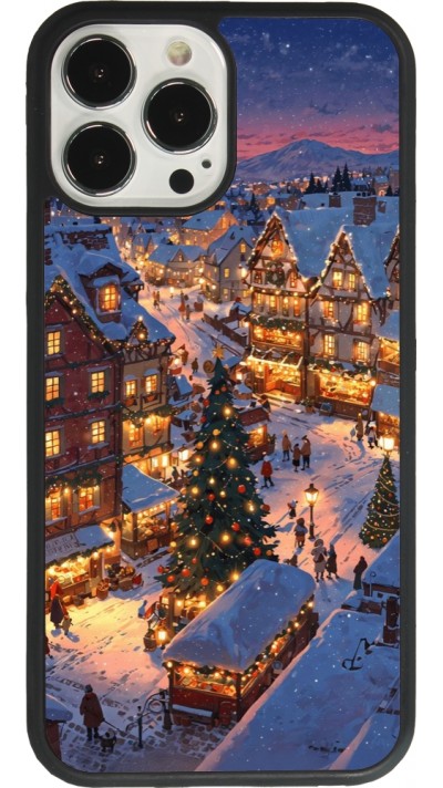 iPhone 13 Pro Max Case Hülle - Silikon schwarz Christmas 25 Xmas Village