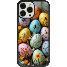 iPhone 13 Pro Max Case Hülle - Silikon schwarz Easter 2026 Eggs with bees