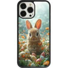 iPhone 13 Pro Max Case Hülle - Silikon schwarz Easter 2026 Rabbit in the garden