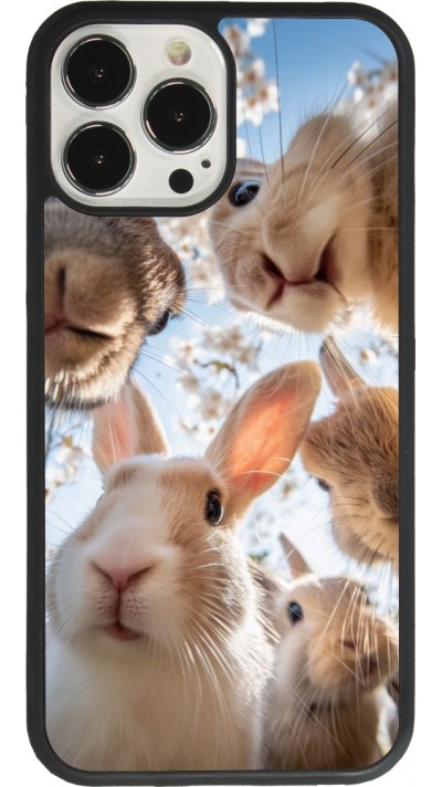 iPhone 13 Pro Max Case Hülle - Silikon schwarz Easter 2026 Rabbits