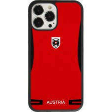 Coque iPhone 13 Pro Max - Silicone rigide noir Maillot de football Autriche 2026 personnalisable