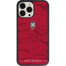 Coque iPhone 13 Pro Max - Silicone rigide noir Maillot de football Corée du Sud 2026 personnalisable
