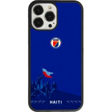 Coque iPhone 13 Pro Max - Silicone rigide noir Maillot de football Haiti 2026 personnalisable