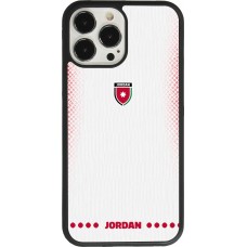 Coque iPhone 13 Pro Max - Silicone rigide noir Maillot de football Jordanie 2026 personnalisable