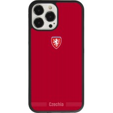 Coque iPhone 13 Pro Max - Silicone rigide noir Maillot de football Répuplique Tchèque 2026 personnalisable