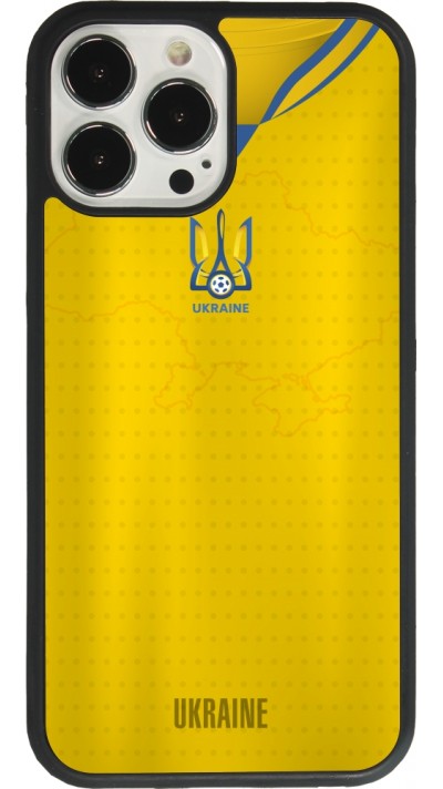 Coque iPhone 13 Pro Max - Silicone rigide noir Maillot de football Ukraine