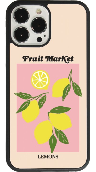 iPhone 13 Pro Max Case Hülle - Silikon schwarz Fruit market lemons 2026
