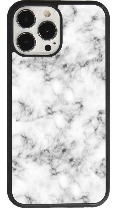 Coque iPhone 13 Pro Max - Silicone rigide noir Marble 01