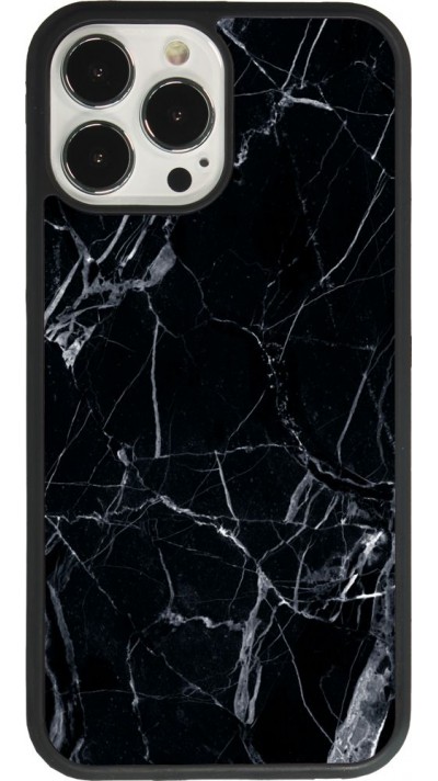 Coque iPhone 13 Pro Max - Silicone rigide noir Marble Black 01