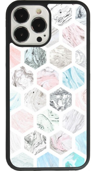 Coque iPhone 13 Pro Max - Silicone rigide noir Marble Everything
