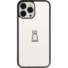 Coque iPhone 13 Pro Max - Silicone rigide noir Minimal bunny cutie