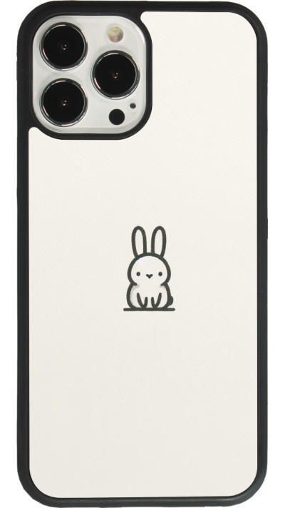 Coque iPhone 13 Pro Max - Silicone rigide noir Minimal bunny cutie
