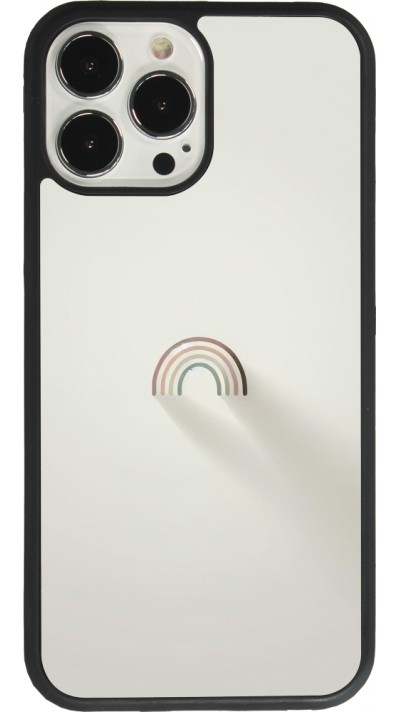 Coque iPhone 13 Pro Max - Silicone rigide noir Mini Rainbow Minimal