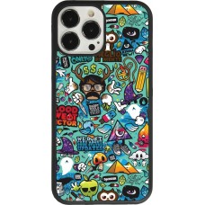 Coque iPhone 13 Pro Max - Silicone rigide noir Mixed Cartoons Turquoise