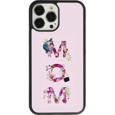 Coque iPhone 13 Pro Max - Silicone rigide noir Mom 2024 girly mom