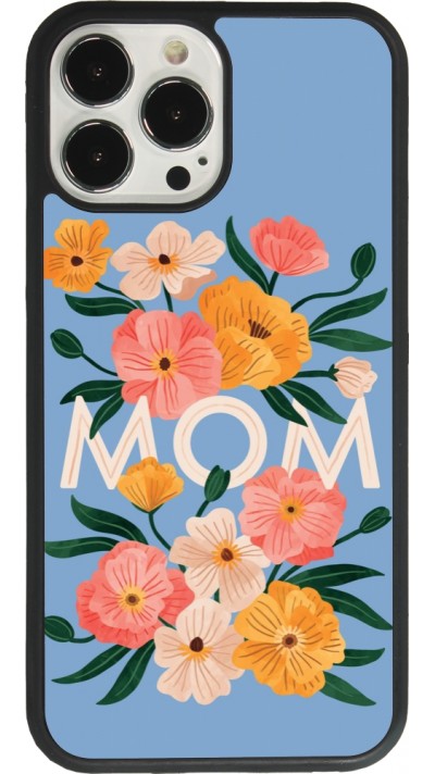 iPhone 13 Pro Max Case Hülle - Silikon schwarz Mom 2026 Flowers