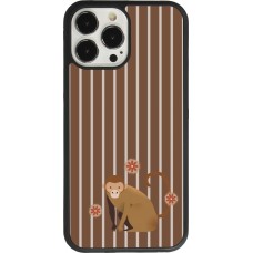 Coque iPhone 13 Pro Max - Silicone rigide noir Monkey with stripes