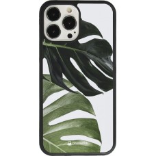 Coque iPhone 13 Pro Max - Silicone rigide noir Monstera Plant