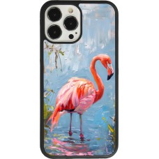 Coque iPhone 13 Pro Max - Silicone rigide noir Paint Flamingo
