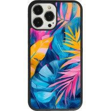 Coque iPhone 13 Pro Max - Silicone rigide noir Palms Blue