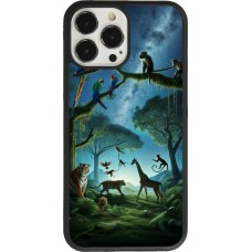 Coque iPhone 13 Pro Max - Silicone rigide noir Paradis des animaux exotiques