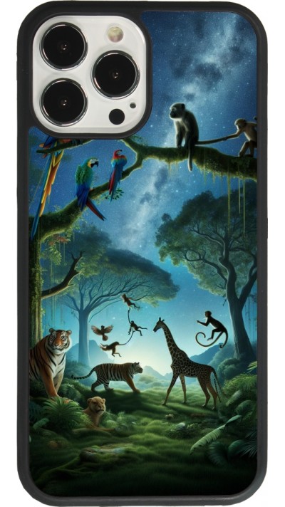 Coque iPhone 13 Pro Max - Silicone rigide noir Paradis des animaux exotiques