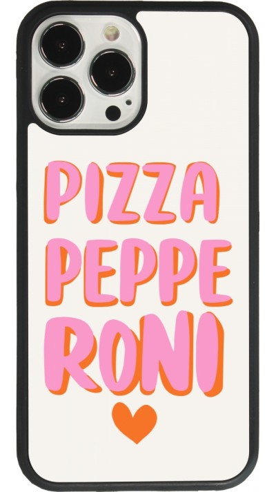 iPhone 13 Pro Max Case Hülle - Silikon schwarz Pizza pepperoni 2026