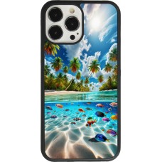 Coque iPhone 13 Pro Max - Silicone rigide noir Plage Paradis