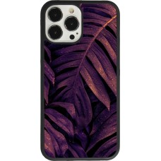 Coque iPhone 13 Pro Max - Silicone rigide noir Purple Light Leaves