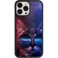 Coque iPhone 13 Pro Max - Silicone rigide noir Red Blue Cat Glasses