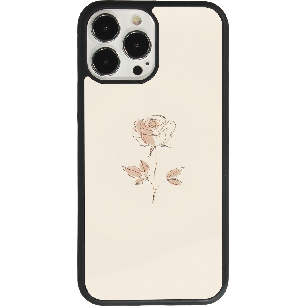 Coque iPhone 13 Pro Max - Silicone rigide noir Sable Rose Minimaliste