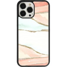 Coque iPhone 13 Pro Max - Silicone rigide noir Shimmering Orange