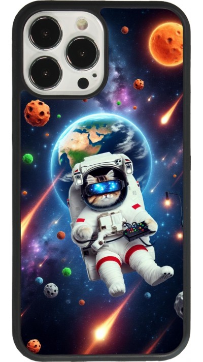 iPhone 13 Pro Max Case Hülle - Silikon schwarz VR SpaceCat Odyssee