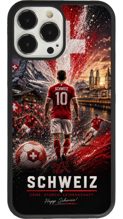 iPhone 13 Pro Max Case Hülle - Silikon schwarz Fussball Schweiz splash 2026