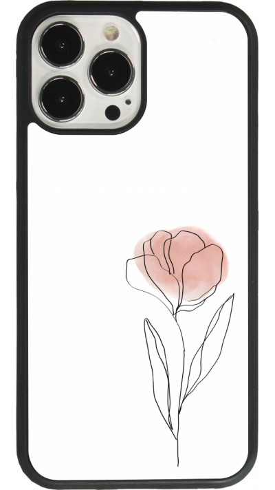 Coque iPhone 13 Pro Max - Silicone rigide noir Spring 23 minimalist flower