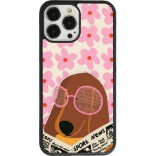 iPhone 13 Pro Max Case Hülle - Silikon schwarz Dog with newspaper 2026