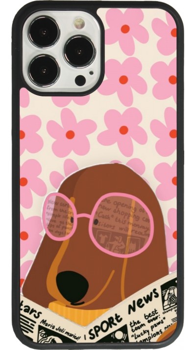 iPhone 13 Pro Max Case Hülle - Silikon schwarz Dog with newspaper 2026