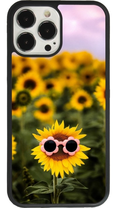 iPhone 13 Pro Max Case Hülle - Silikon schwarz Sunflower with glasses 2026