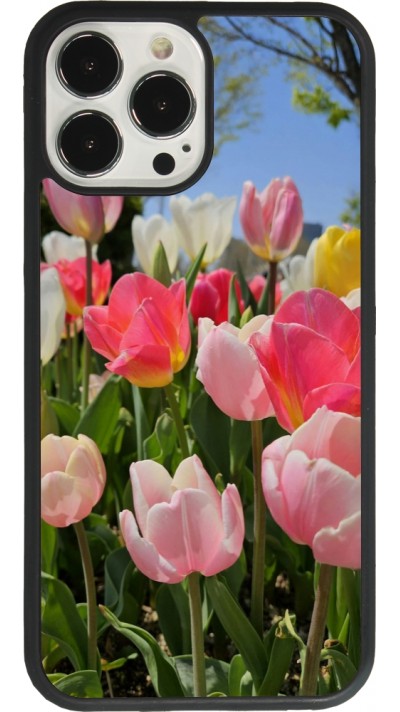 iPhone 13 Pro Max Case Hülle - Silikon schwarz Tulips 2026