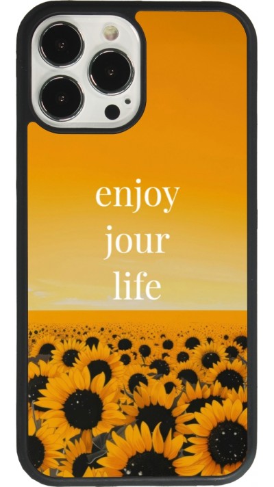 iPhone 13 Pro Max Case Hülle - Silikon schwarz Summer 2025 Enjoy your life