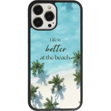 iPhone 13 Pro Max Case Hülle - Silikon schwarz Summer 2025 Life is better at the beach