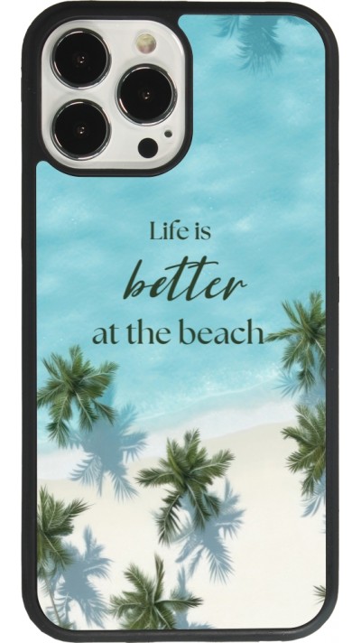 iPhone 13 Pro Max Case Hülle - Silikon schwarz Summer 2025 Life is better at the beach