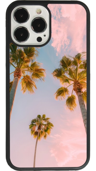 iPhone 13 Pro Max Case Hülle - Silikon schwarz Summer 2025 Palmiers
