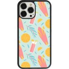 iPhone 13 Pro Max Case Hülle - Silikon schwarz Summer 2025 Pattern citron