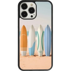 iPhone 13 Pro Max Case Hülle - Silikon schwarz Summer surfboard 2025