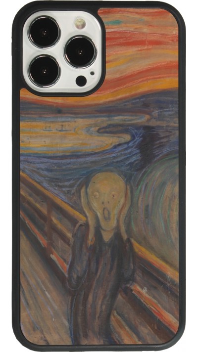Coque iPhone 13 Pro Max - Silicone rigide noir Tableau art - Le Cri - Edvard Munch